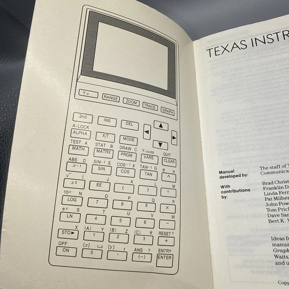 Texas Instruments Advanced Scientific TI-81 Graphics Calculator Guidebook
